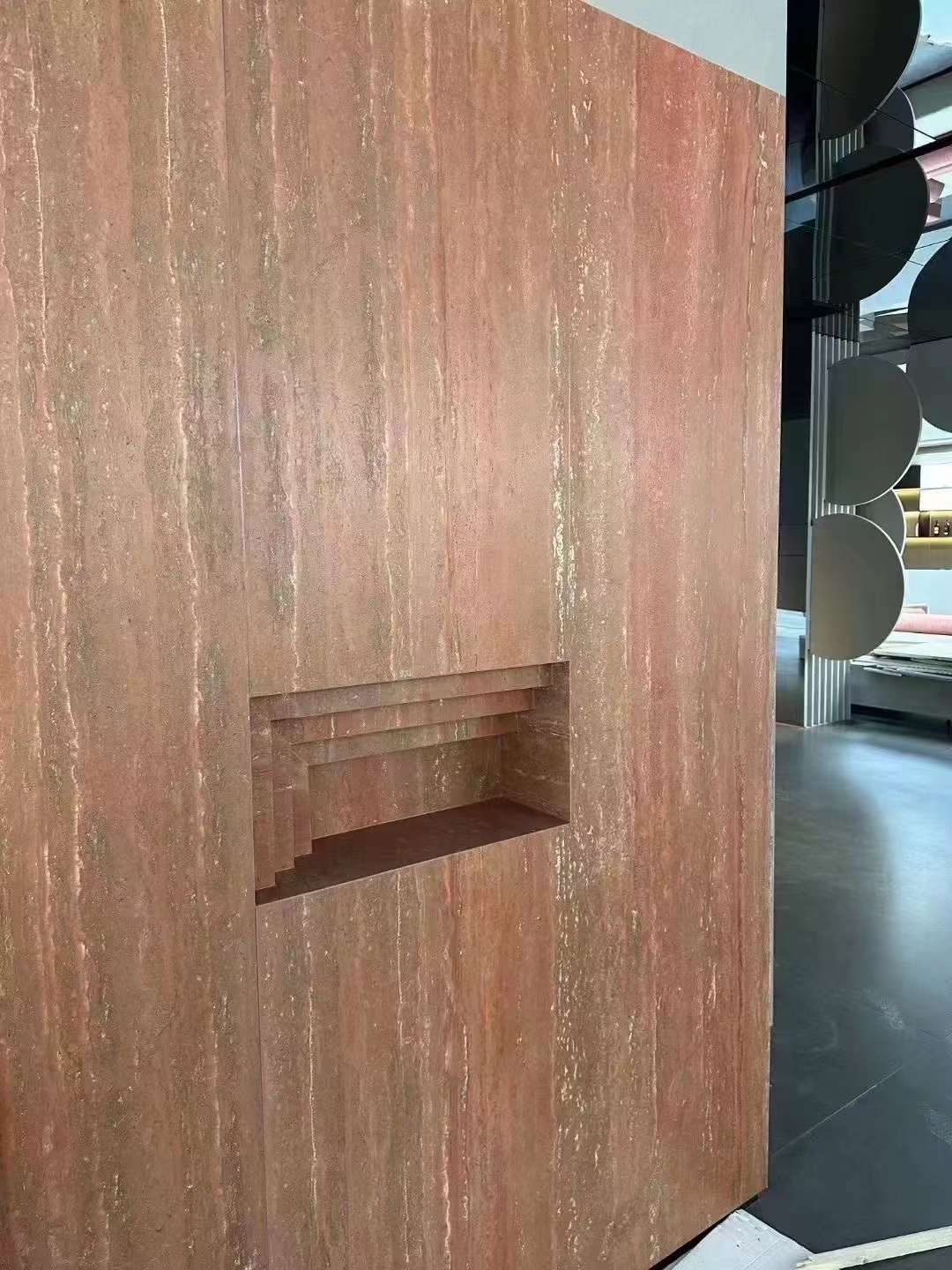 Piedra travertino roja para la decoración del hogar