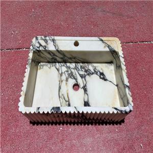 Calacatta marble sangarila green red coral marble sink table