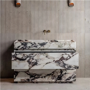 Mueble de tocador morado Calacatta