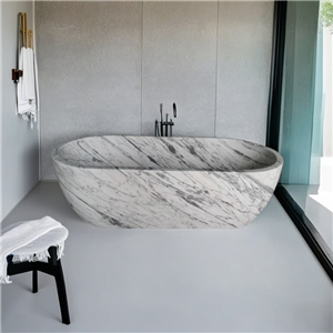 Italy Carrara White Marble Bathtub Rectangular Tub