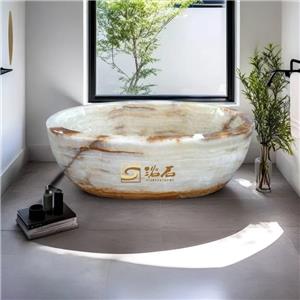 White Onyx Stone Bathtub