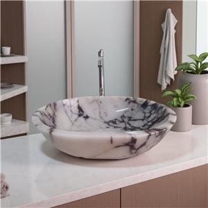 Lavabo ovalado de mármol morado Viola