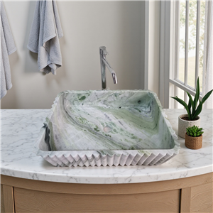 Verde Green marble washbasin