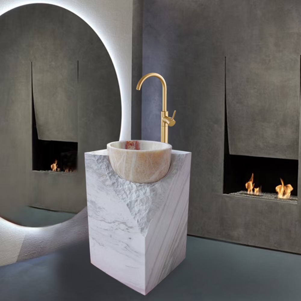 marble pedestal sink
