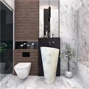How to Match Marble Washbasin, Stone Vessel Sink and Granite Countertop for Commercial Bathroom Projects