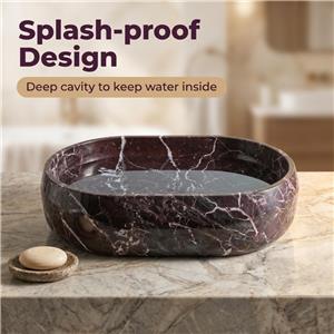 Natural Rosso Levanto Marble Oval Sink