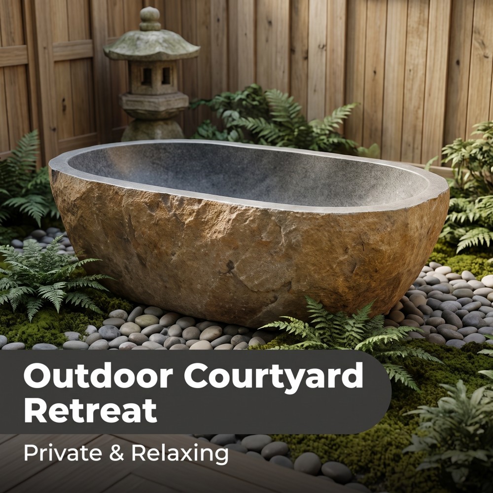 Dark stone bathtub Dark stone bathtub