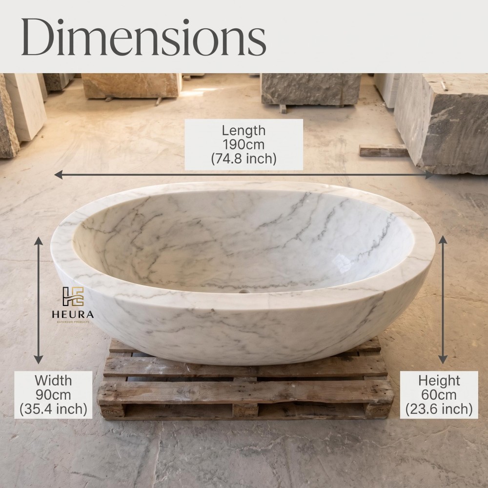 Moon White Marble Free Standing Custom Marble Bathtub