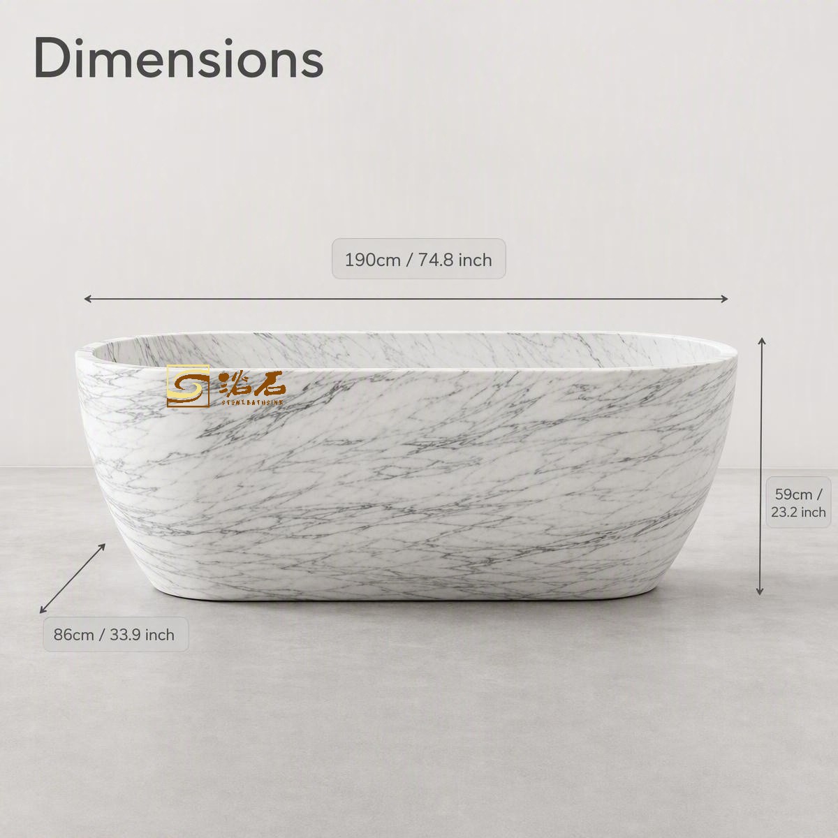 natural stone soaking tub
