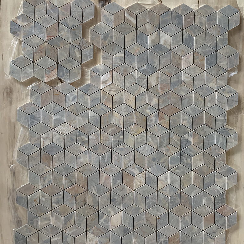 Provence Grey Marble Rhombic Mosaic