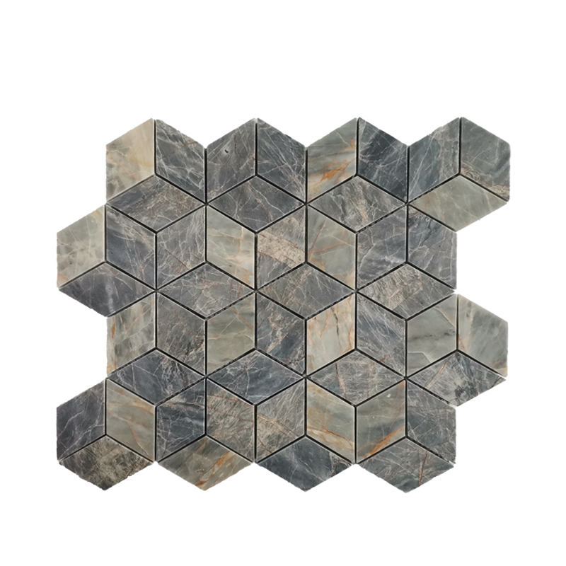 Provence Grey Marble Rhombic Mosaic