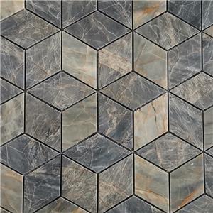 Provence Grey Marble Rhombic Mosaic