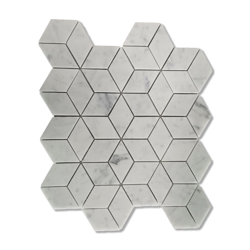 Carrara White Marble Rhombic Mosaic