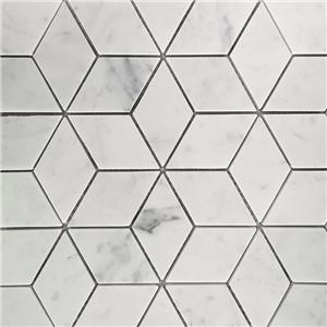 Carrara White Marble Rhombic Mosaic