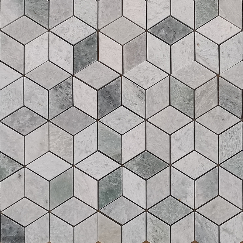 Emerald Marble Rhombic Mosaic