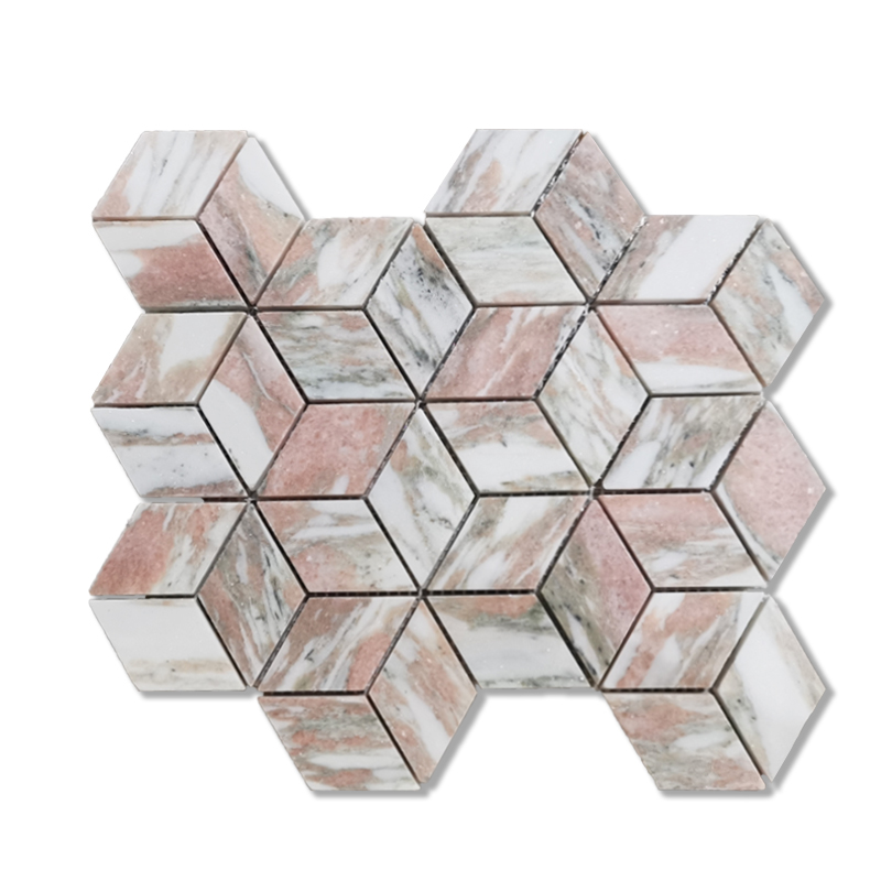 Rosa Norvegia Marble Rhombic Mosaic