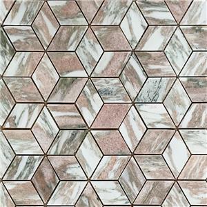 Rosa Norvegia Marble Rhombic Mosaic