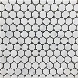 Carrara White Marble Round Mosaic