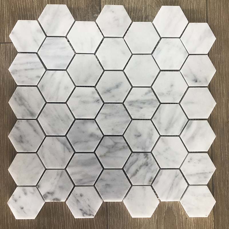 Carrara White Marble Hexagon Mosaic