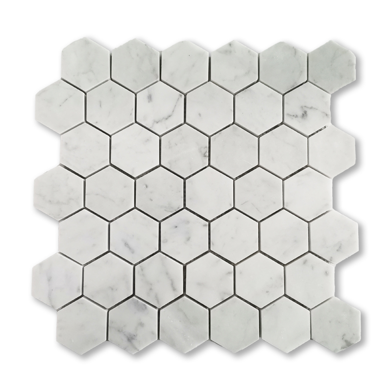 Carrara White Marble Hexagon Mosaic