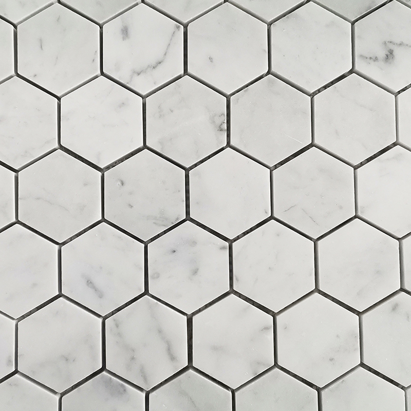 Carrara White Marble Hexagon Mosaic