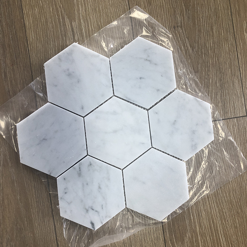 Carrara White Marble Hexagon Mosaic