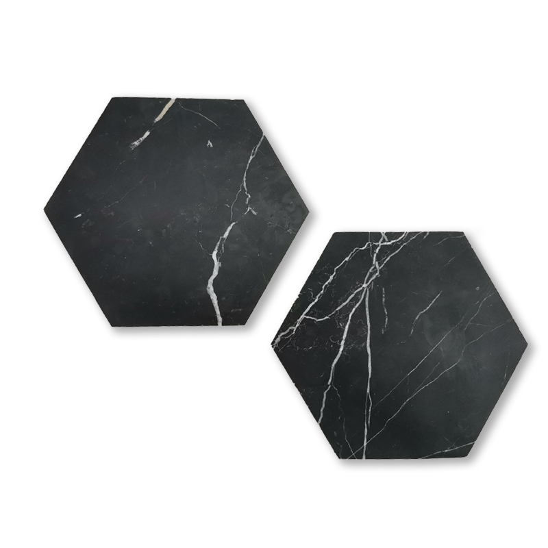 Nero Marquina Marble Hexagon Mosaic