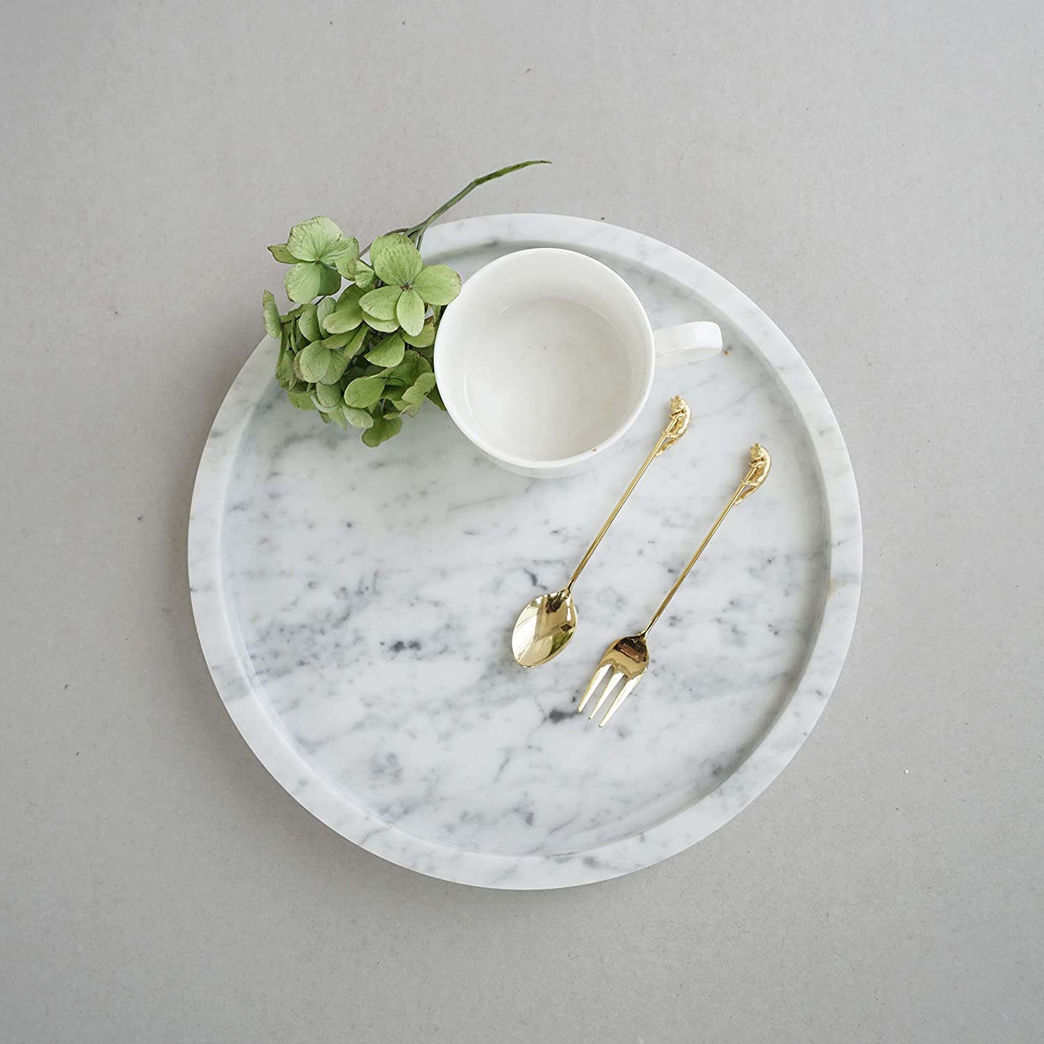 Carrara White Marble Round Fruit Tray