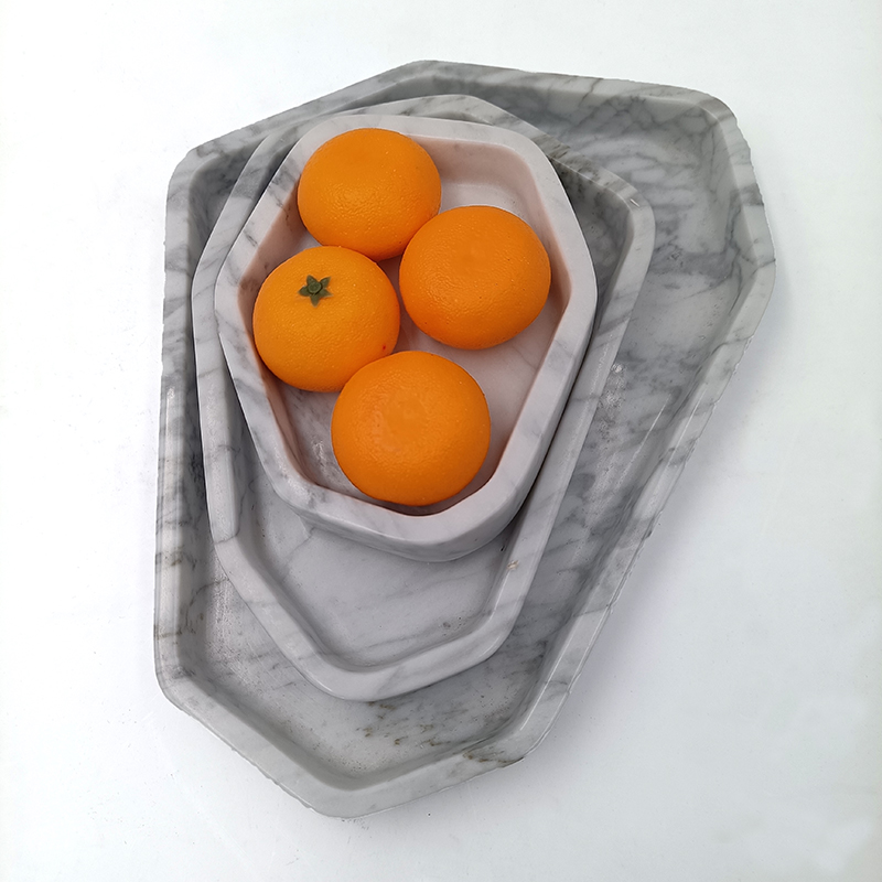 Carrara White Marble Irregular Fruit Tray