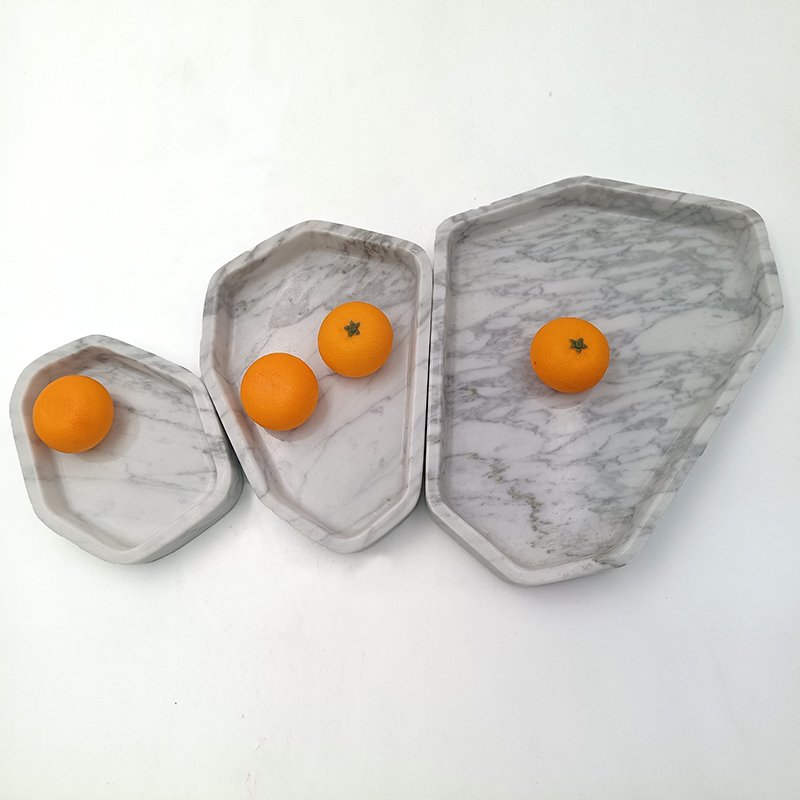 Carrara White Marble Irregular Fruit Tray