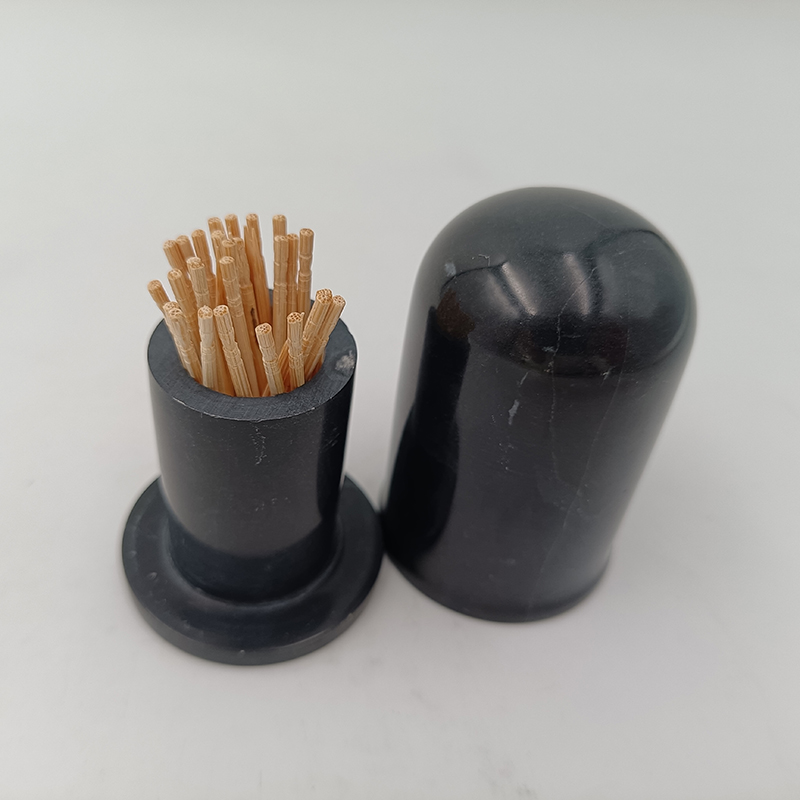 Black Nero Marquina Marble Toothpick Box