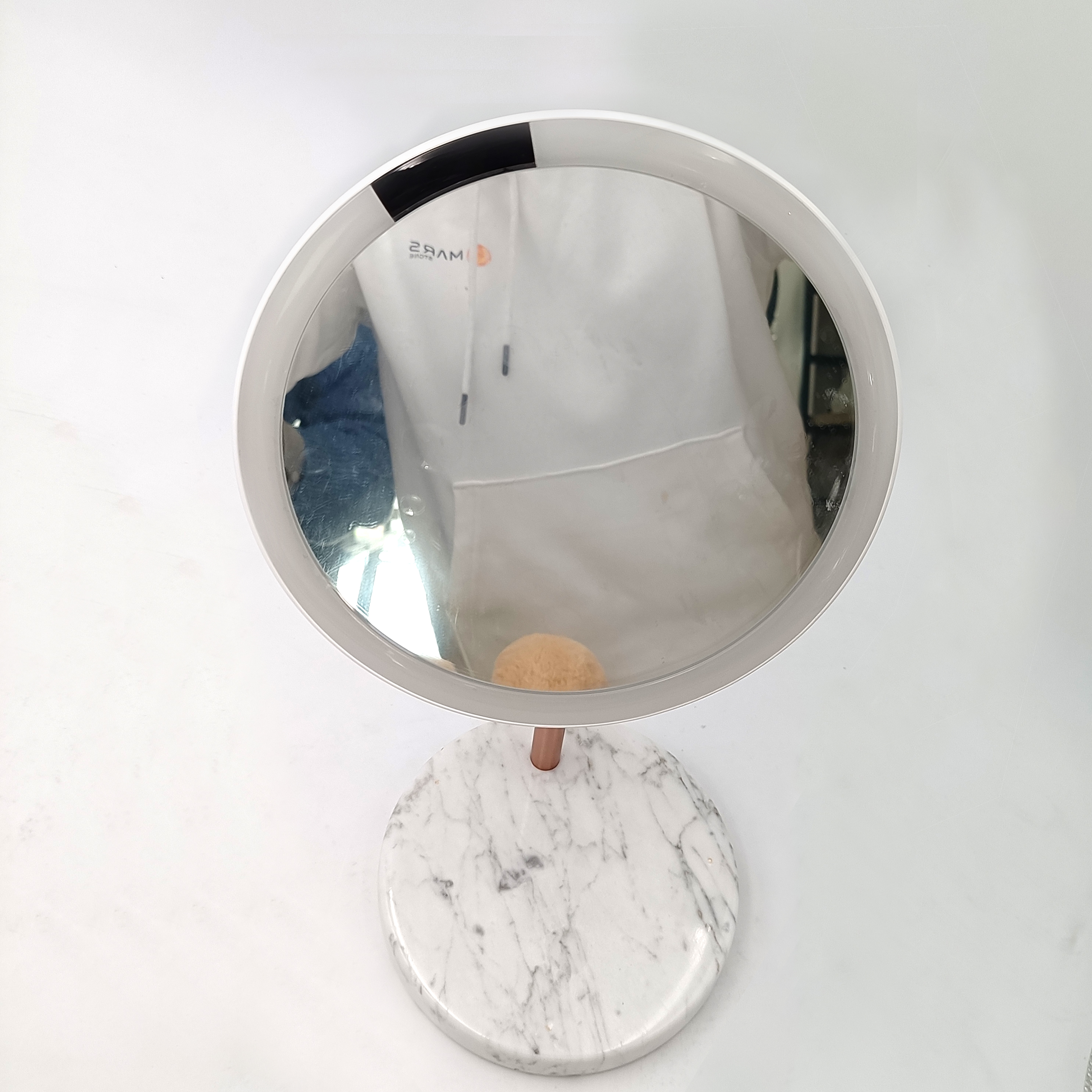 Carrara White Marble Cosmetic Mirror