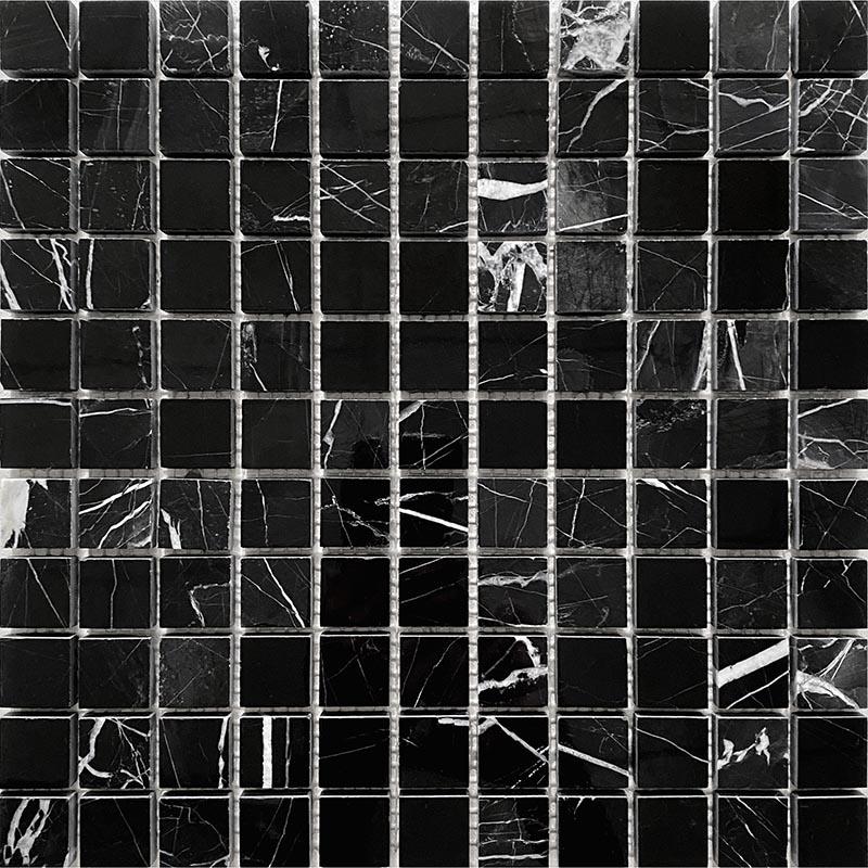 Nero Marquina Marble Square Mosaic