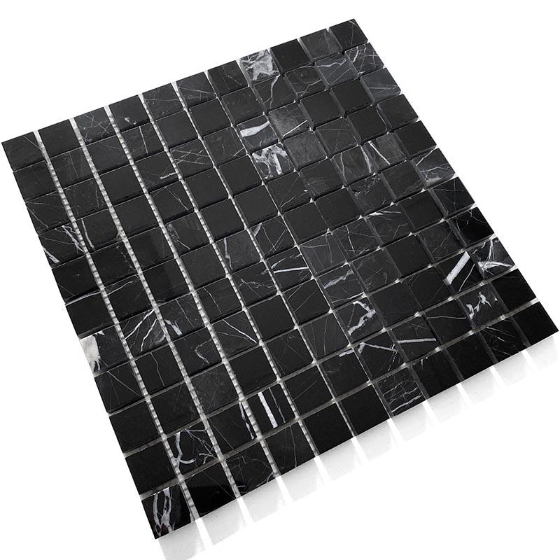 Nero Marquina Marble Square Mosaic