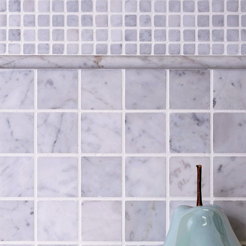 Carrara White Marble Square Mosaic