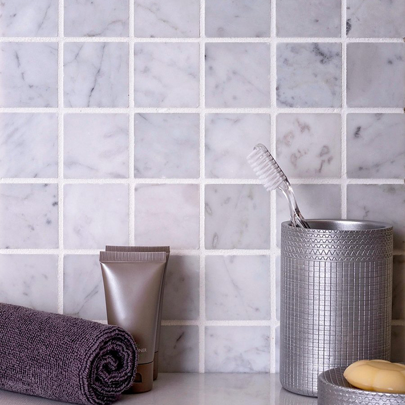 Carrara White Marble Square Mosaic