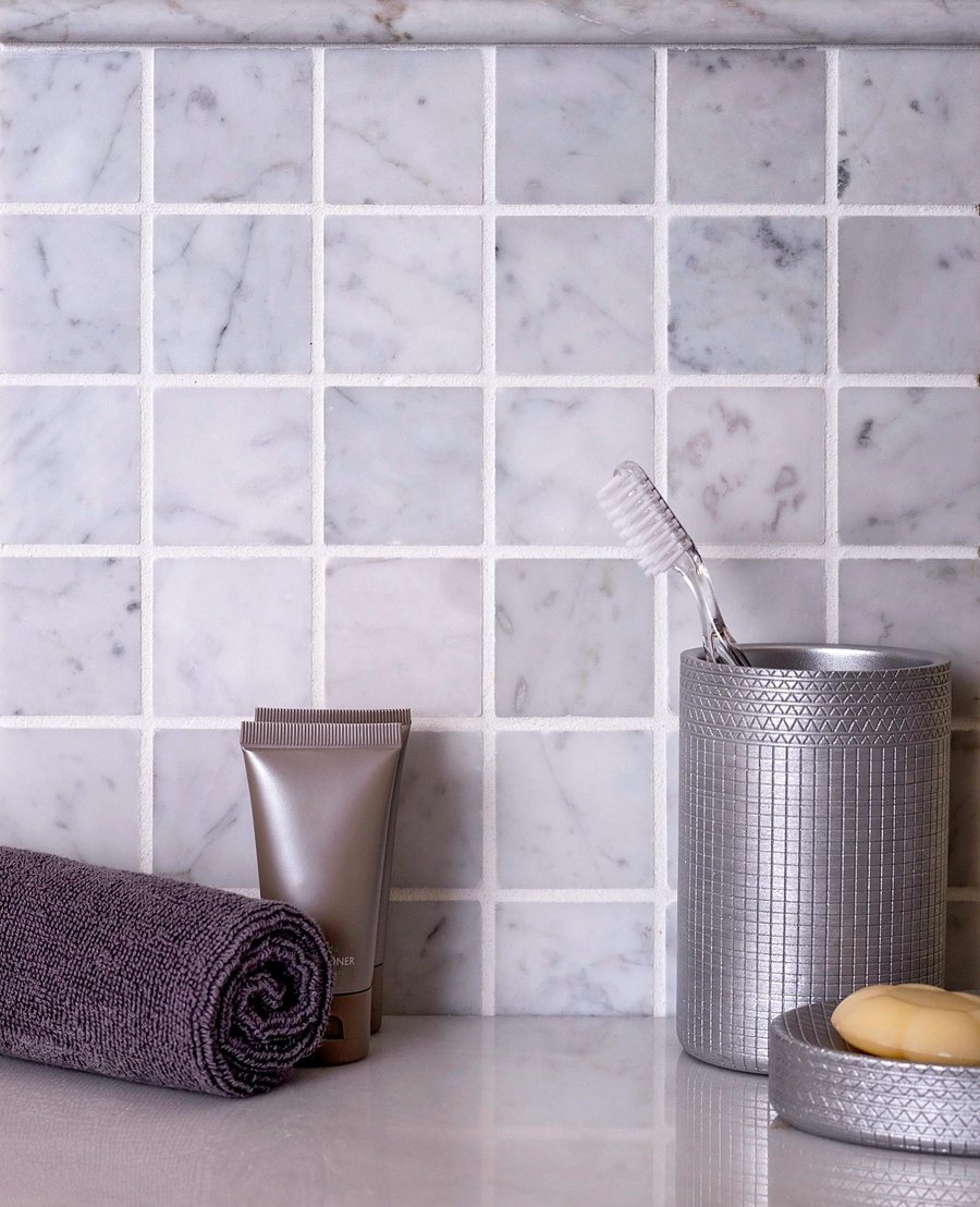 Carrara white Marble Backsplash