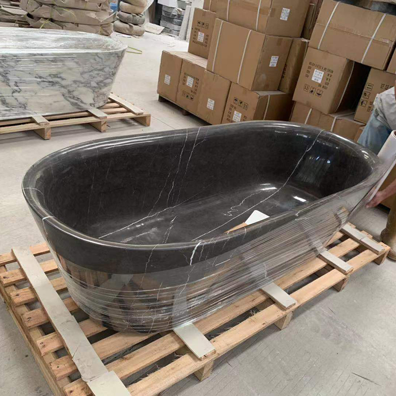 Black Nero Marquina Marble Bathtub