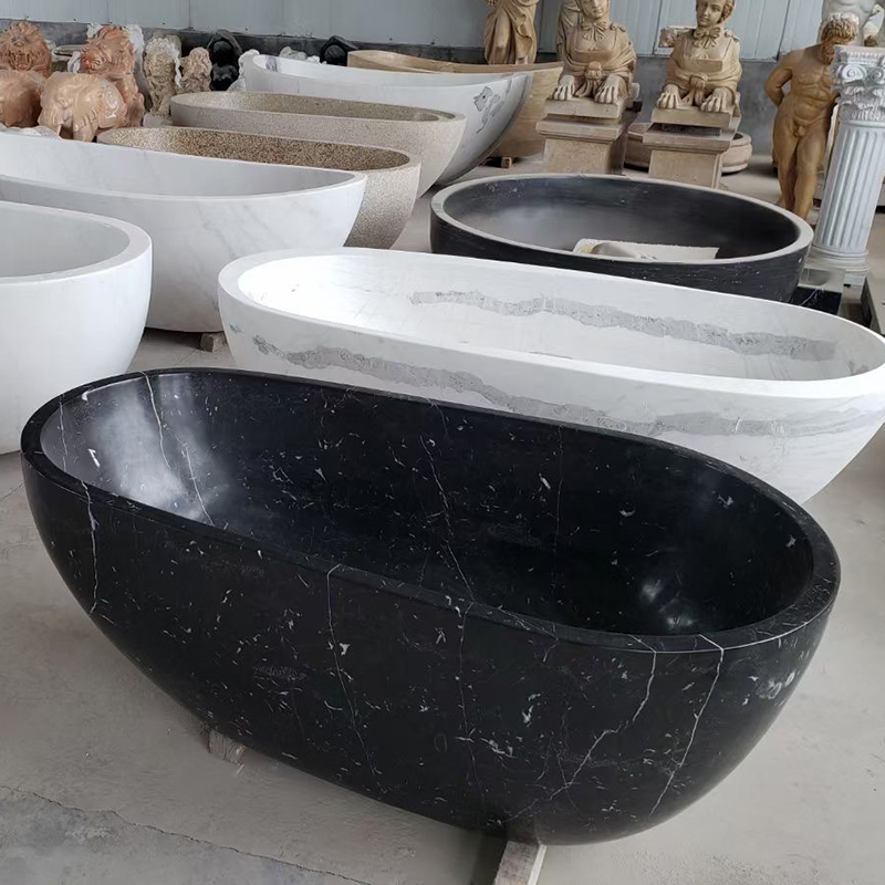 Black Nero Marquina Marble Bathtub