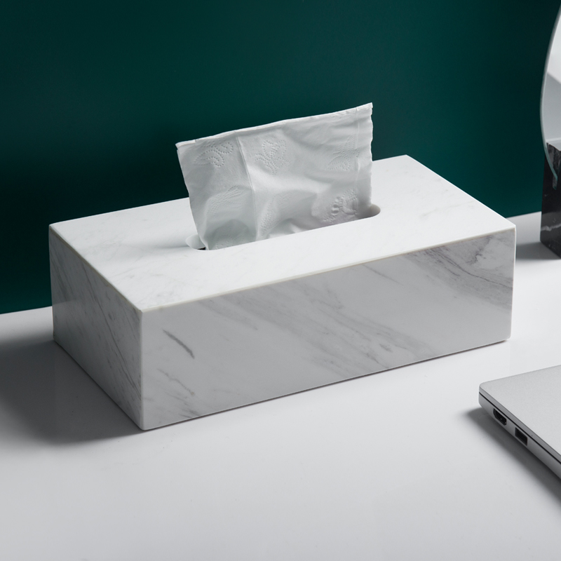 Carrara White Tissue Box