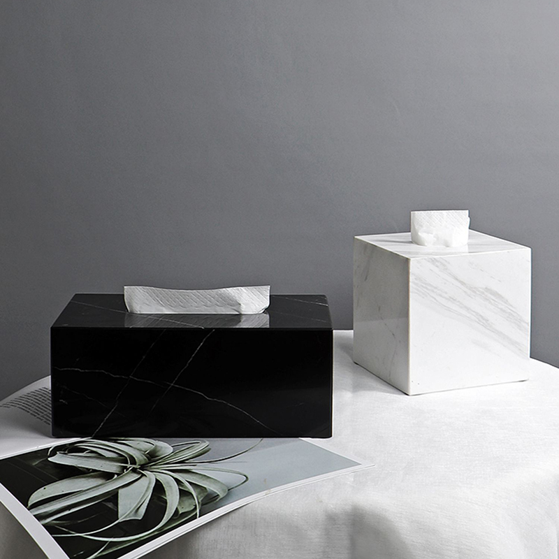 Black Nero Marquina Tissue Box