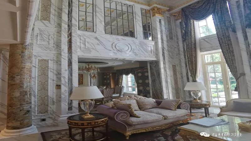 The first luxury villa to use Bianco Calacatta Marble on a large scale