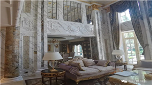 The first luxury villa to use Bianco Calacatta Marble on a large scale