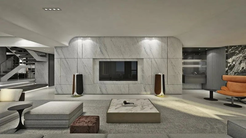 Marble home improvement case | Light luxury duplex space