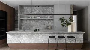 Villa, a modern aesthetic space made of marble