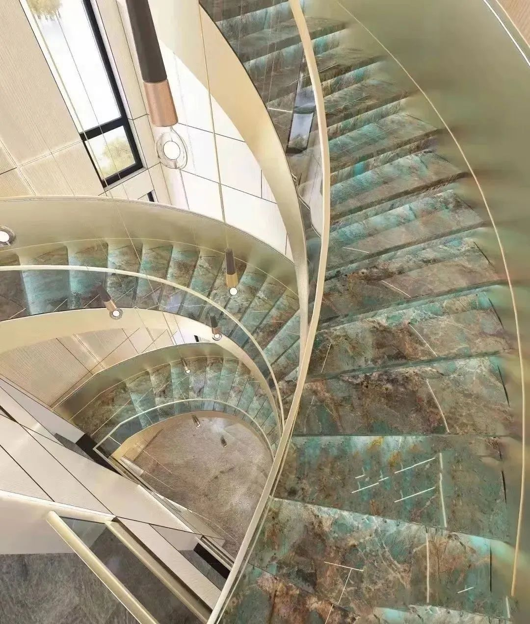 Marble spiral staircase