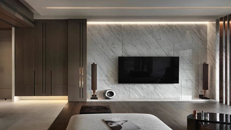 If the TV background wall is to be advanced, you still have to use marble!