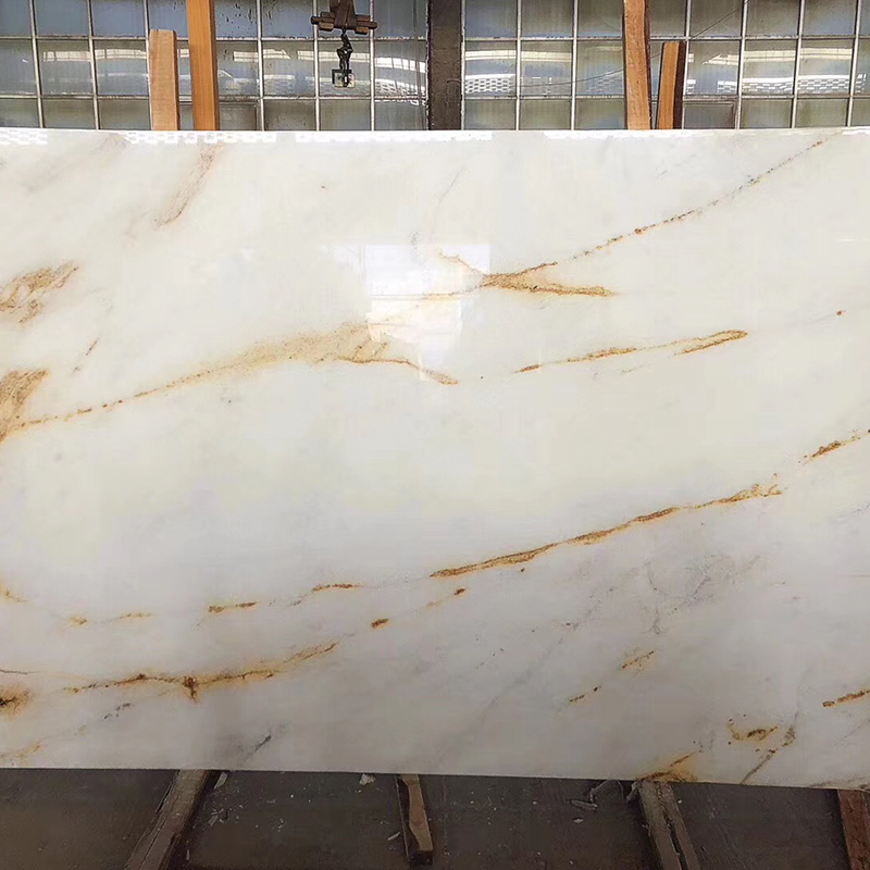 Golden Veins Earl White Marble Interior Floor Wall Tiles