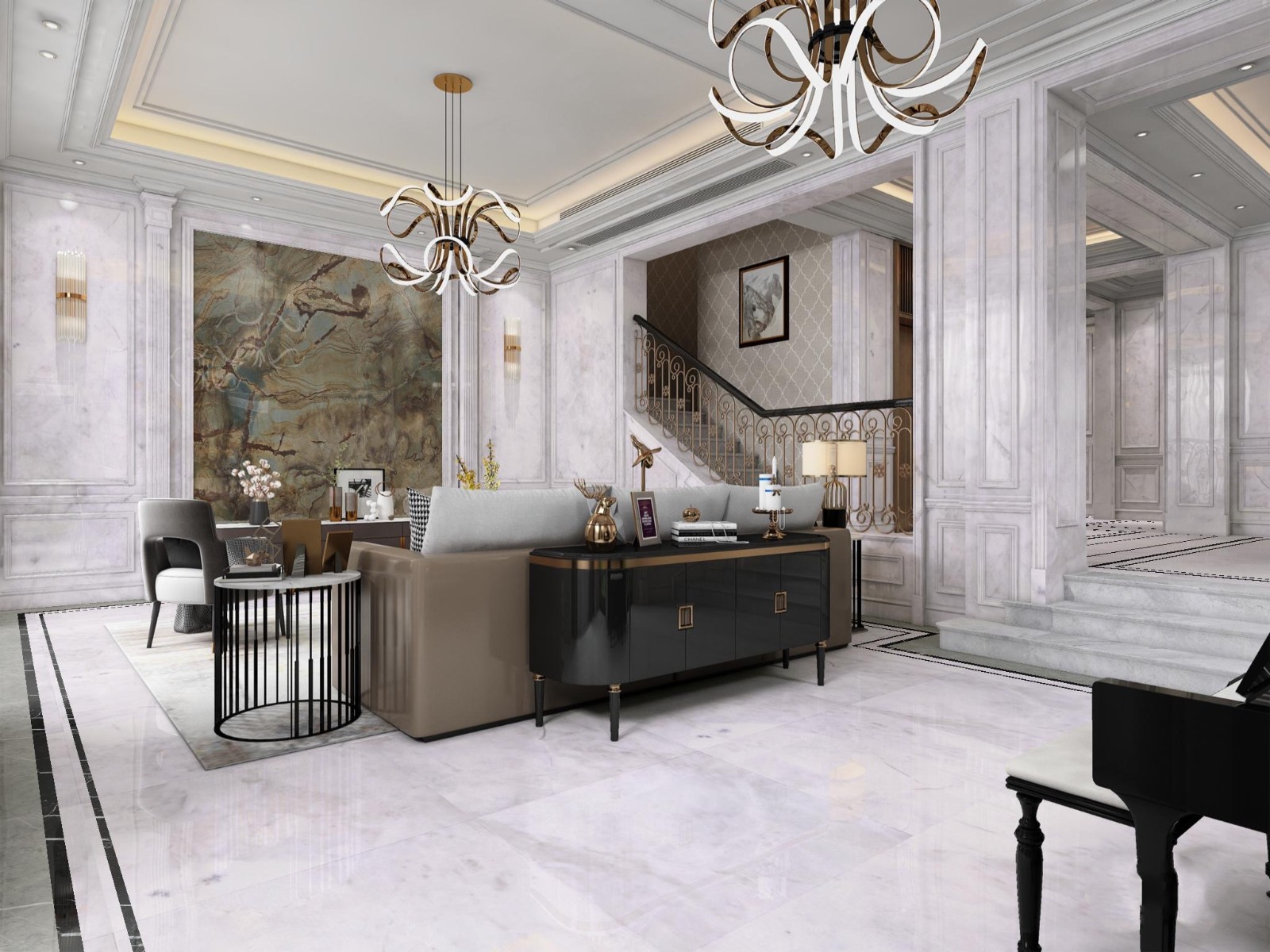 grey marble tiles