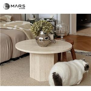 Natural Stone Round white marble stone top coffee table Side Table